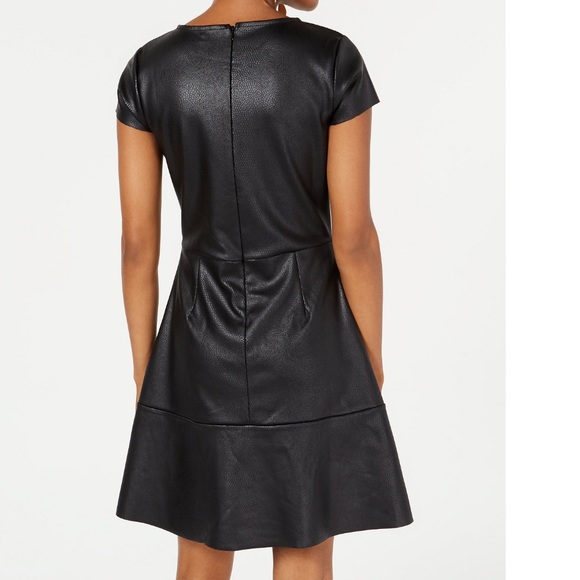 Rosie Harlow Textured Faux-Leather Skater Dress - Picture 2 of 4